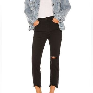 Levi's X Revolve Black Pixel 724 High Rise Straight Crop Jeans 27